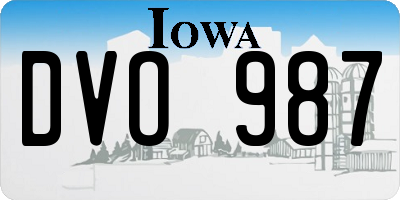 IA license plate DVO987