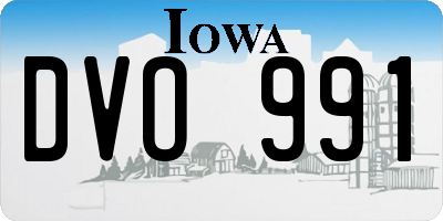 IA license plate DVO991