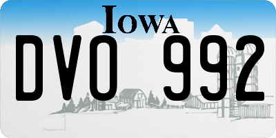IA license plate DVO992