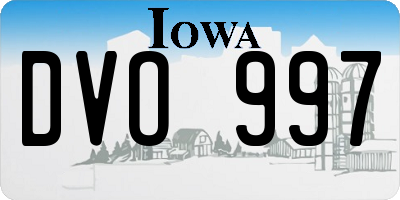 IA license plate DVO997