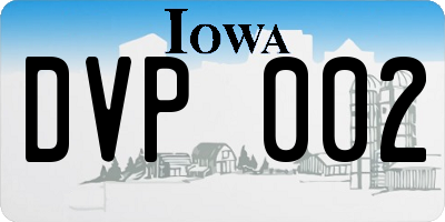 IA license plate DVP002