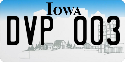 IA license plate DVP003