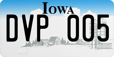IA license plate DVP005