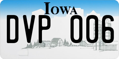 IA license plate DVP006
