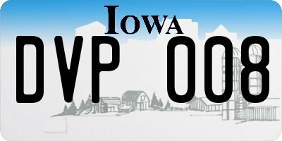 IA license plate DVP008