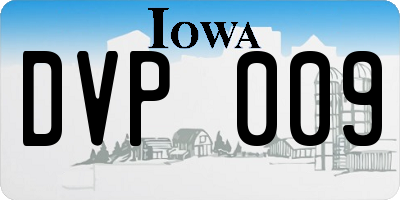 IA license plate DVP009