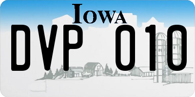 IA license plate DVP010