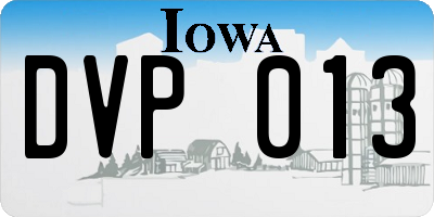 IA license plate DVP013