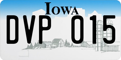 IA license plate DVP015