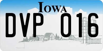 IA license plate DVP016