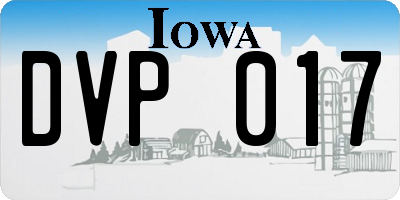 IA license plate DVP017