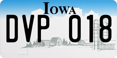 IA license plate DVP018