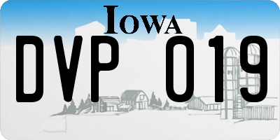 IA license plate DVP019