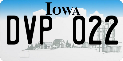 IA license plate DVP022