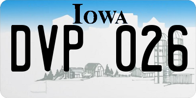 IA license plate DVP026