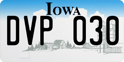 IA license plate DVP030