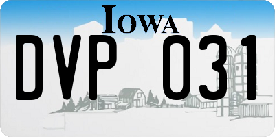 IA license plate DVP031