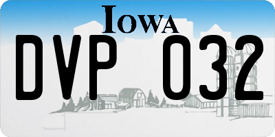 IA license plate DVP032