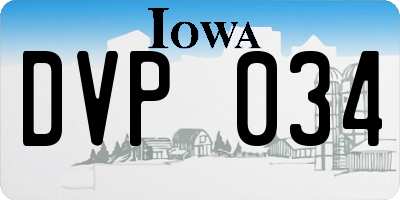 IA license plate DVP034