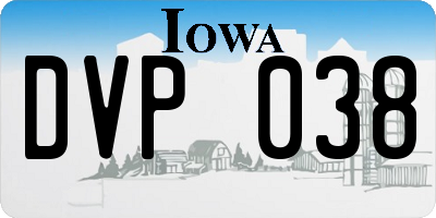 IA license plate DVP038