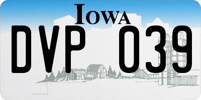 IA license plate DVP039