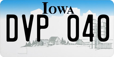 IA license plate DVP040
