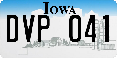 IA license plate DVP041