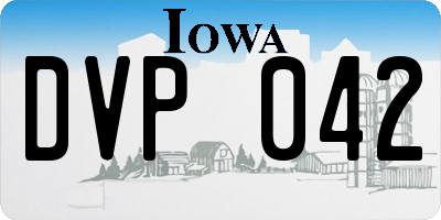 IA license plate DVP042