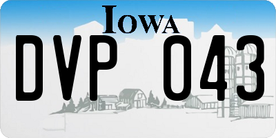 IA license plate DVP043