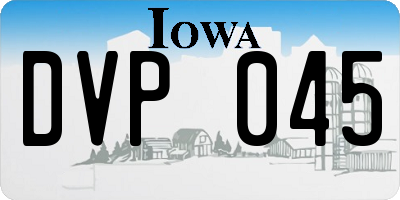 IA license plate DVP045