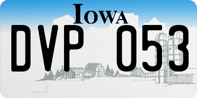 IA license plate DVP053