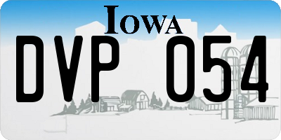 IA license plate DVP054
