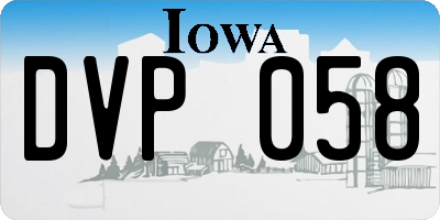 IA license plate DVP058