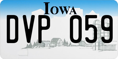 IA license plate DVP059