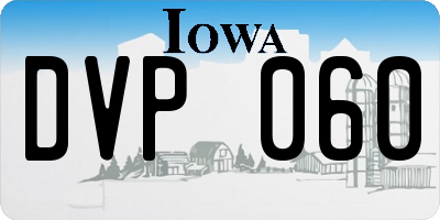 IA license plate DVP060