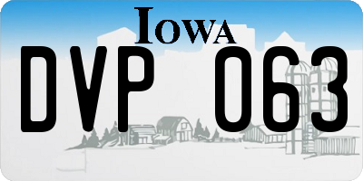 IA license plate DVP063