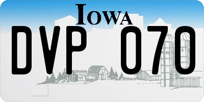 IA license plate DVP070