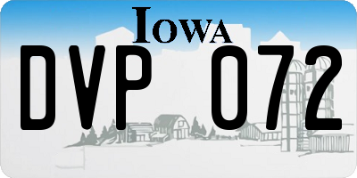 IA license plate DVP072