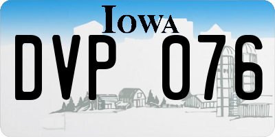 IA license plate DVP076