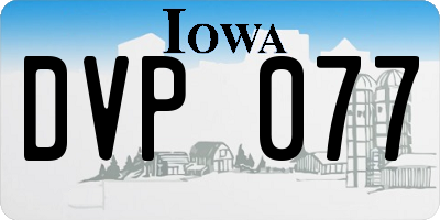 IA license plate DVP077