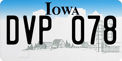 IA license plate DVP078