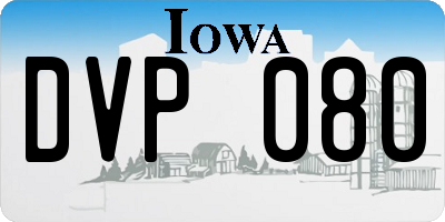 IA license plate DVP080