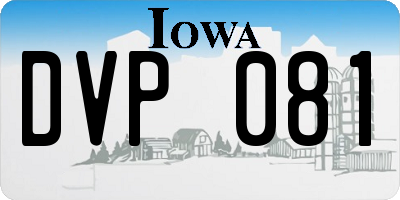 IA license plate DVP081
