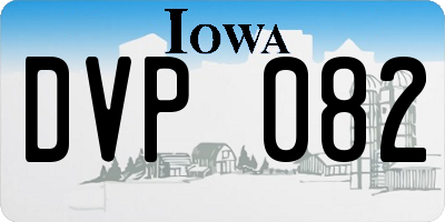 IA license plate DVP082