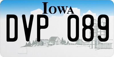IA license plate DVP089