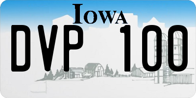 IA license plate DVP100