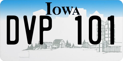 IA license plate DVP101