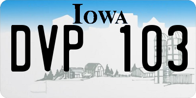 IA license plate DVP103