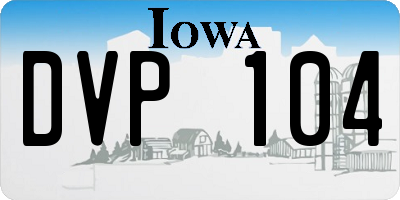 IA license plate DVP104
