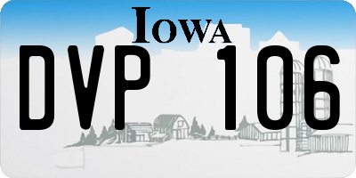 IA license plate DVP106